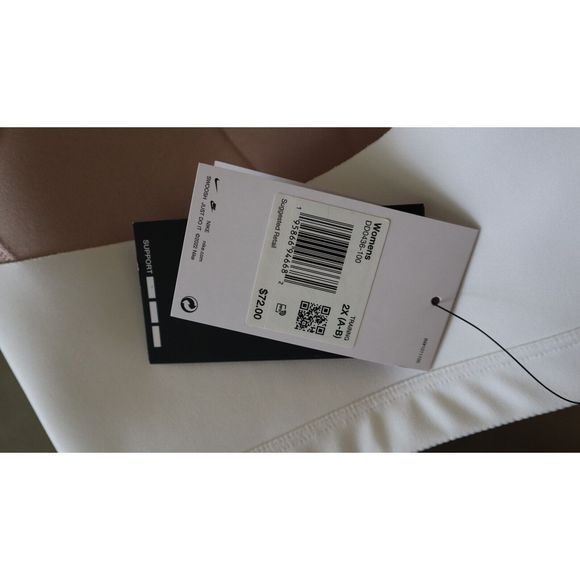 Nike Alpha Women Sz 2XL (A-B) White High-Support Padded Zip-Front Sports Bra $72 - Picture 5 of 8